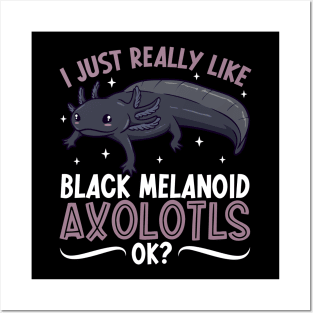 I just really like my Black Melanoid Axolotl Posters and Art